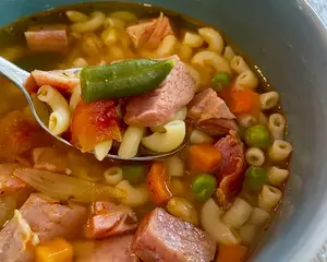 gluten-free ham soup with pasta