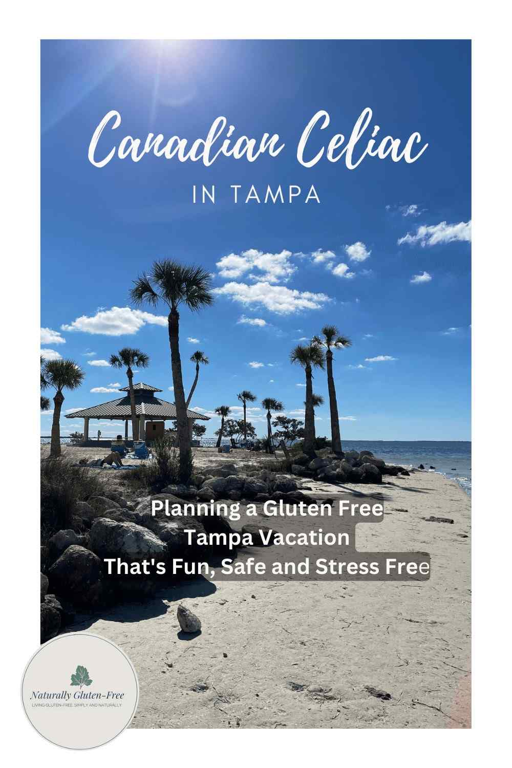 pinterest image - Florida beach with text planning a gluten free tampa vacation