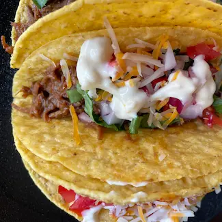 beef taco with toppings