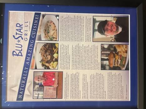 framed review of Blu Star Grill