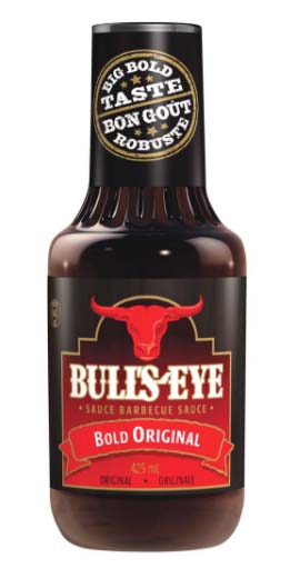 bottle of Bull's Eye bold original barbecue sauce. bottle of Bull's Eye bold original barbecue sauce.