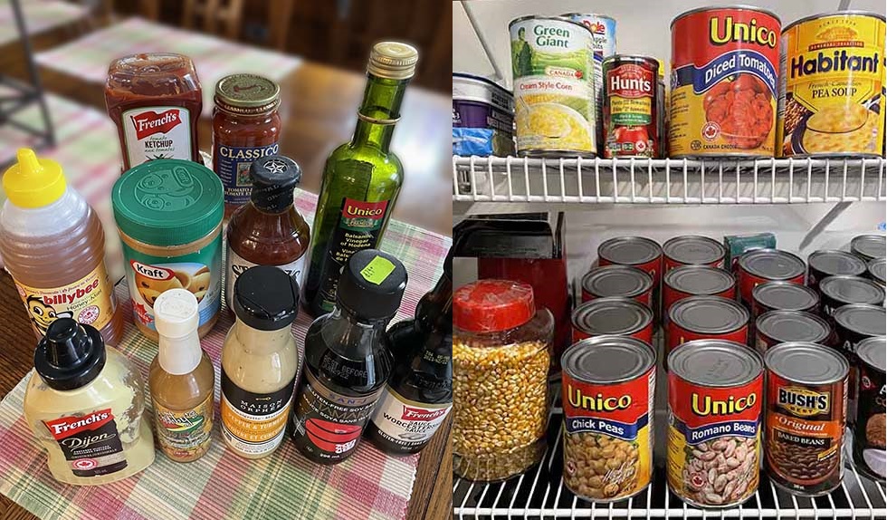 collage of gluten-free bottled and canned goods. collage of gluten-free bottled and canned goods.