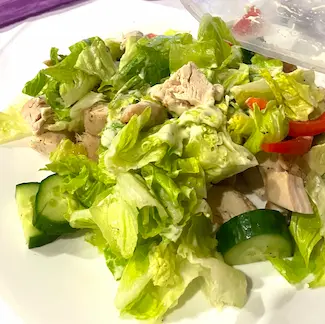 plated chicken salad