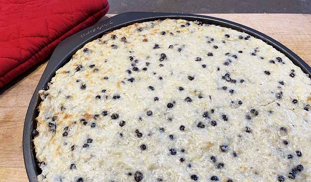 Dessert pizza base cooked