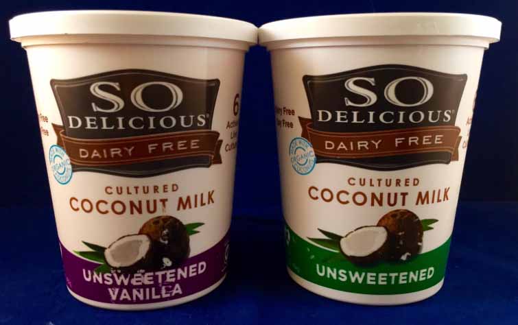 two tubs of coconut yogurt two tubs of coconut yogurt