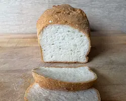 while loaf of bread sliced
