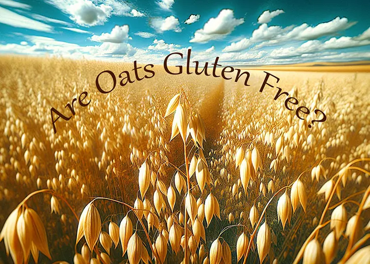 field of oats against a blue sky.  Text says Are Oats Gluten Free?