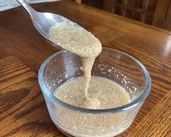 flax egg in glass bowl