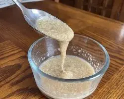 flax egg in glass bowl