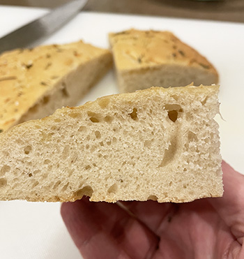 focaccia made with Caputo gluten free flour