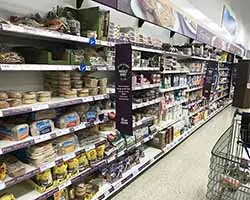 free from aisle in supermarket