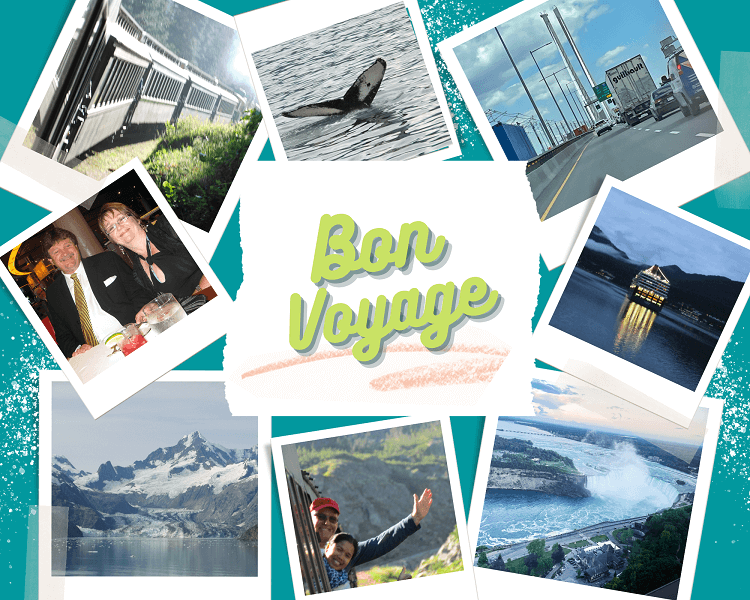 Gluten-Free Away from Home: collage of travel photos with text "Bon Voyage" Gluten-Free Away from Home: collage of travel photos with text "Bon Voyage"