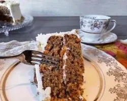 carrot cake on china plate carrot cake on china plate