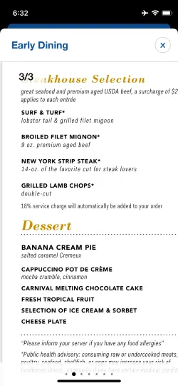 gluten free menu - Carnival Hub app gluten free menu - Carnival Hub app