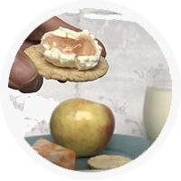 gluten free snacks - cracker with goat cheese and apple