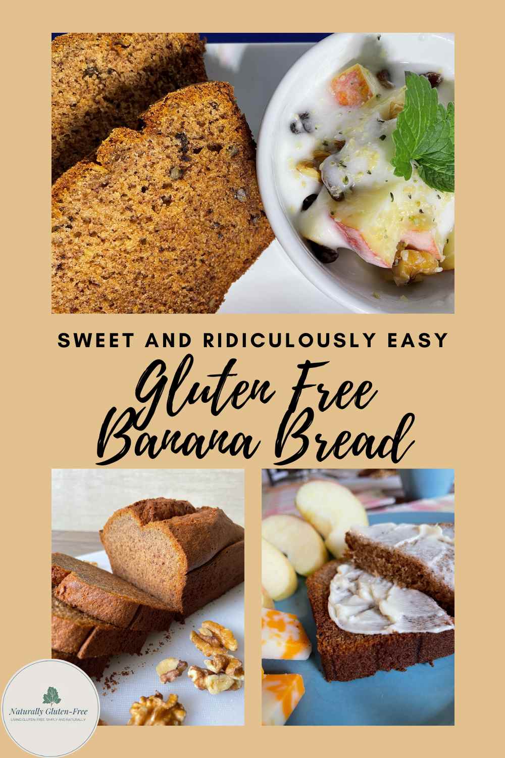 Today’s the day.  You are going to make gluten free banana bread. Why?  Because this recipe is so ridiculously easy, there is no reason not to. 