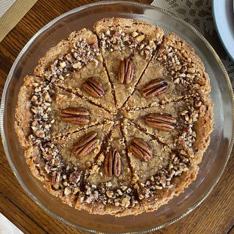 overhead shot of gluten free Canadian butter tart. overhead shot of gluten free Canadian butter tart.