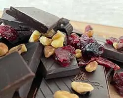 chocolate with nuts and dried cranberries