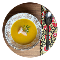 gluten free lunch - bowl of butternut squash soup
