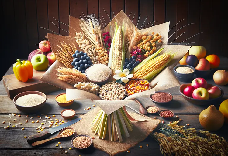 a bouquet of gluten free grains on a harvest table