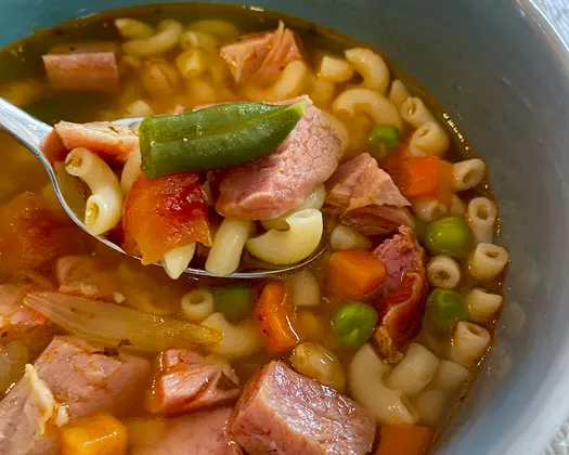 gluten-free ham soup with pasta