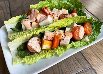 open faces lettuce wraps on romaine hearts