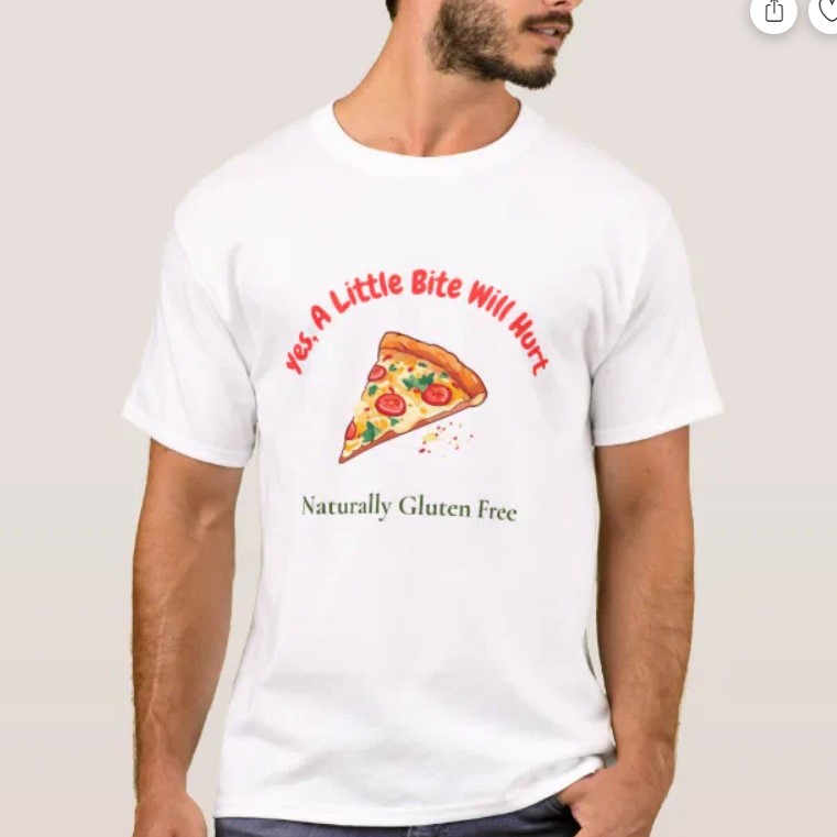 gluten free themed t-shirt design with text saying yes a little bit will hurt gluten free themed t-shirt design with text saying yes a little bit will hurt