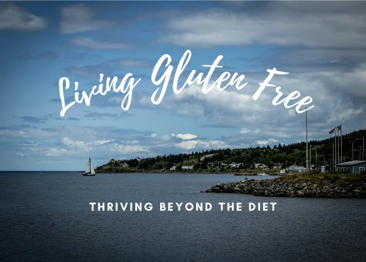 Living Gluten Free - seaside scene with text