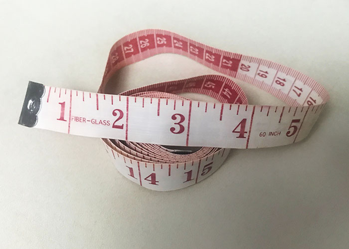 rolled up measuring tape