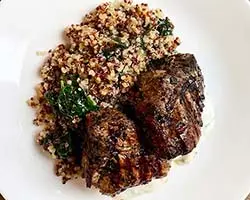 Gluten Free Moroccan Quinoa Couscous with Lamb Chop