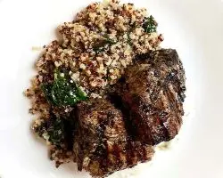 Moroccan quinoa "couscous" with Herbed Lamb Chops