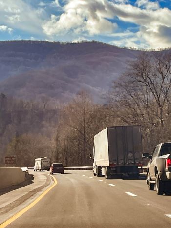 highway with mountains near Knoxville, Tennessee highway with mountains near Knoxville, Tennessee