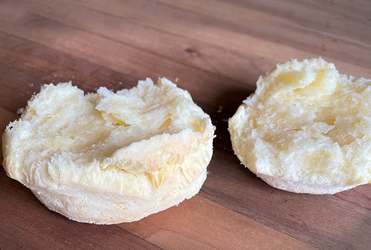 opened gluten free biscuit