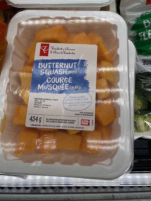 Meal prep: pre-cut butternut squash Meal prep: pre-cut butternut squash