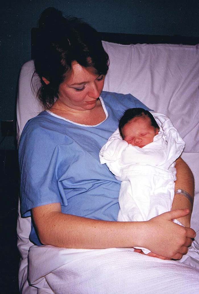 Patty Maguire and newborn son in 1989 Patty Maguire and newborn son in 1989