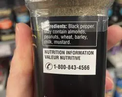 black pepper label with may contain wheat black pepper label with may contain wheat