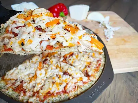 rice crust pizza slices