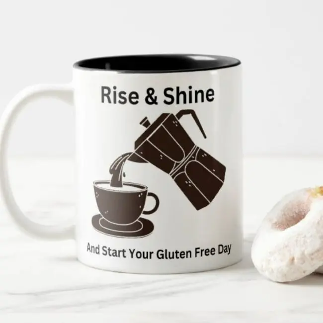 mug design - rise and shine and start your gluten free day