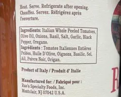 short ingredient list Rao pasta sauce short ingredient list Rao pasta sauce
