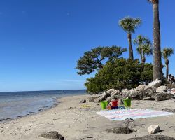 beach scene with colorful pails