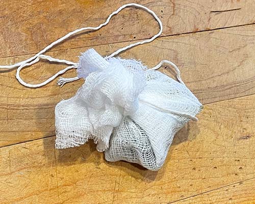 spice bag tied with string spice bag tied with string