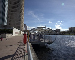 Tampa Bay Riverwalk.  Kennedy Blvd. entrance looking south.