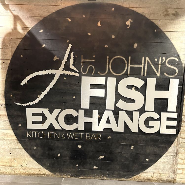 The Fish Exchange gluten free. Sign in front of restaurant.  St. John's Newfoundland