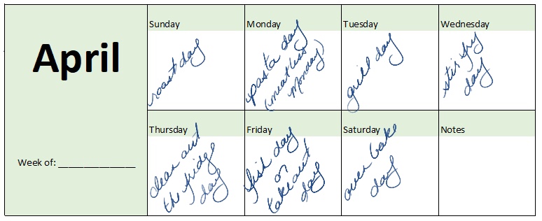 sample easy gluten free meal plan.  Monday roast day, Tuesday pasta, Wednesday grill day, Thursday clean out the fridge day, Saturday oven bake day. sample easy gluten free meal plan.  Monday roast day, Tuesday pasta, Wednesday grill day, Thursday clean out the fridge day, Saturday oven bake day.