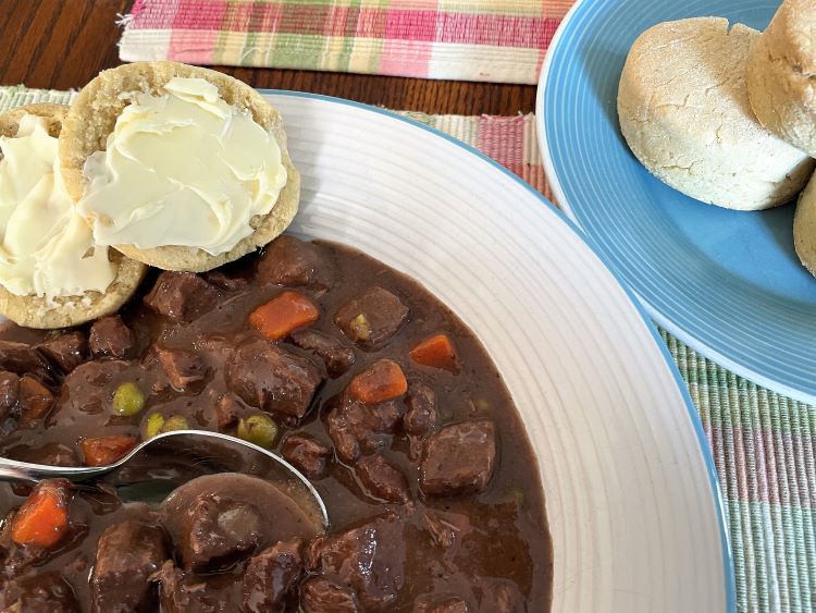 Beef Stew with Biscuits